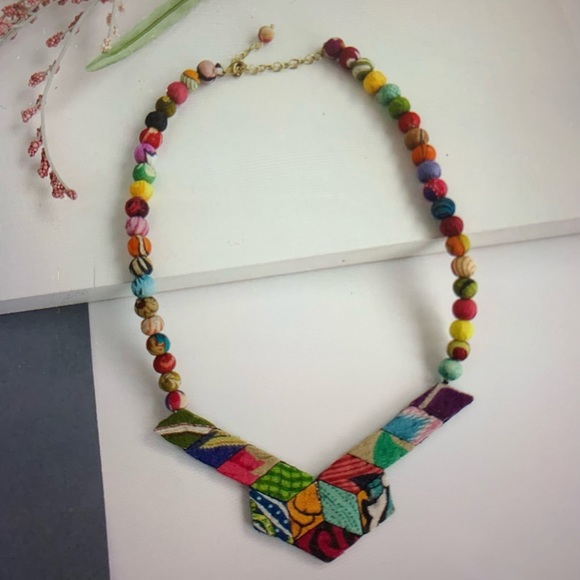 Kantha Stained Glass Necklace - Picture 3 of 4